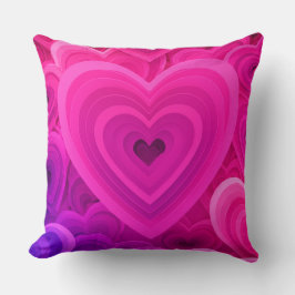 Lebhaftes rosa Abstraktes Herzklopfen - modern Kissen