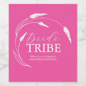 Lebhaftes rosa Bridesmaid-Label Weinetikett (Einzelnes Label)
