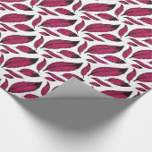 Lebhaftes rosa Federmuster Geschenkpapier (Ecke)