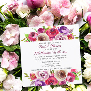 Lebhaftes rosa florales Romantisches Gartenhotel B Einladung