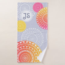 Lebhaftes rosa Gelbes Random Mandala Monogram