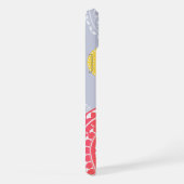 Lebhaftes rosa Gelbes Random Mandala Monogram iPhone Hülle (Rechte Seite)