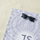 Lebhaftes rosa Gelbes Random Mandala Monogram Strandtuch (Beispiel)