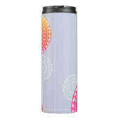 Lebhaftes rosa Gelbes Random Mandala Monogram Thermosbecher (Rückseite)