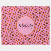 Lebhaftes rosa Geparden Fleecedecke (Vorderseite (Horizontal))