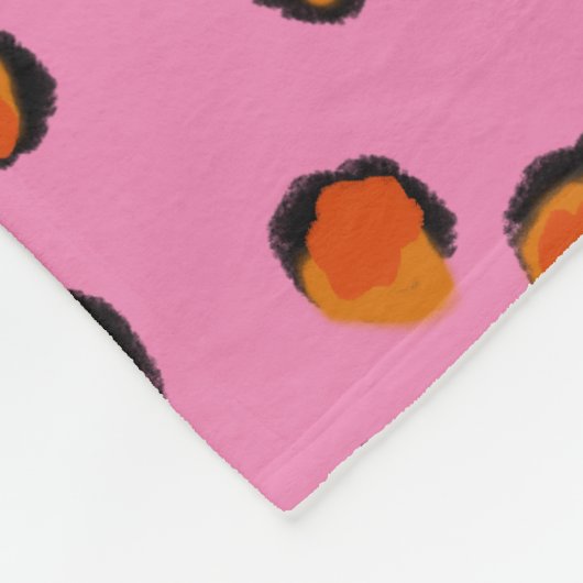 Lebhaftes rosa Geparden Fleecedecke (Ecke)