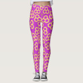 Lebhaftes rosa Honey-Zuhause-Muster Leggings (Vorderseite)