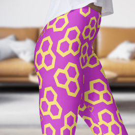 Lebhaftes rosa Honey-Zuhause-Muster Leggings