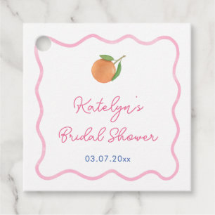 Lebhaftes rosa Kobalt Blaues Zitrusfrüchte-Brautpa Geschenkanhänger