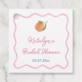 Lebhaftes rosa Kobalt Blaues Zitrusfrüchte-Brautpa Geschenkanhänger (Vorderseite)