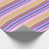 Lebhaftes rosa Lila-Streifen-Papier Geschenkpapier (Ecke)