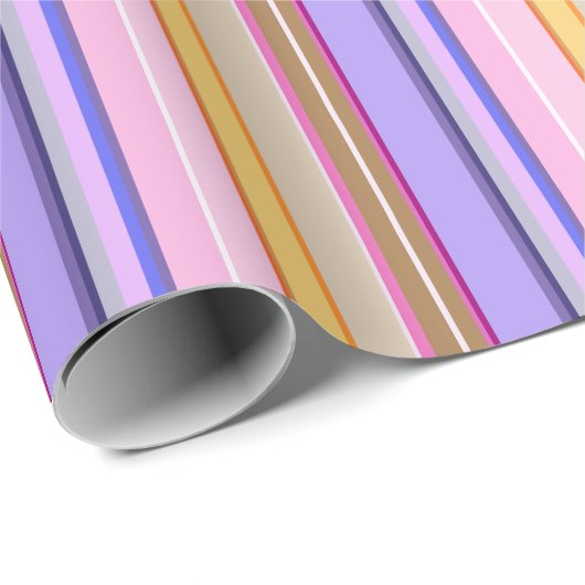 Lebhaftes rosa Lila-Streifen-Papier Geschenkpapier (Rolleneckpunkt)