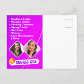 Lebhaftes, rosa und gelbes afrikanisches Haarflech Postkarte (Rückseite)