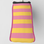 Lebhaftes rosa und gelbes vertikal gestreiftes Mus Golf Headcover (Rotieren 90)