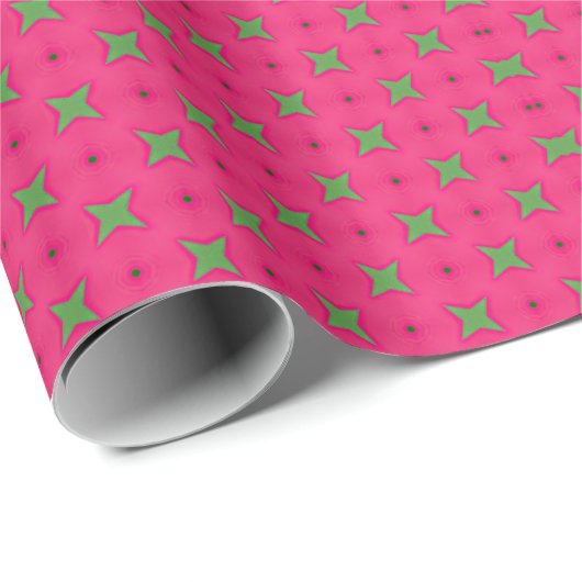 Lebhaftes rosa und Kelly Green Diaper Muster Geschenkpapier (Rolleneckpunkt)