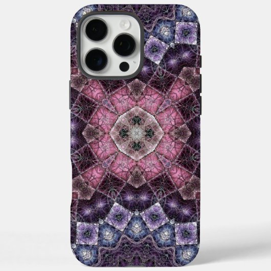 Lebhaftes rosa und Lila Mandala-Webmuster Case-Mate iPhone Hülle (Rückseite)