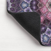 Lebhaftes rosa und Lila Mandala-Webmuster Mousepad (Ecke)
