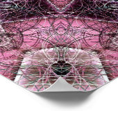 Lebhaftes rosa und Lila Mandala-Webmuster Poster (Ecke)