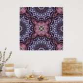 Lebhaftes rosa und Lila Mandala-Webmuster Poster (Küche)