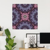 Lebhaftes rosa und Lila Mandala-Webmuster Poster (Heimbüro)