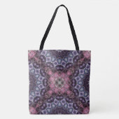 Lebhaftes rosa und Lila Mandala-Webmuster Tasche (Vorderseite)