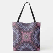 Lebhaftes rosa und Lila Mandala-Webmuster Tasche (Rückseite)