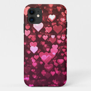 Lebhaftes Rosa und Rotes Bokeh Herz der Liebe Case-Mate iPhone Hülle