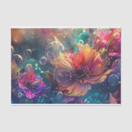 Lebhaftes rosafarbenes, Aquamarines Blumendekoupag Seidenpapier