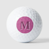 lebhaftes rosafarbenes Monogramm, Golfball (Vorderseite)