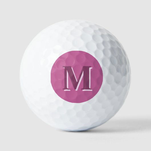 lebhaftes rosafarbenes Monogramm, Golfball (Vorderseite)