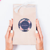 Lebhaftes rosafarbenes und Lila Neonfarben-Brautpa Runder Aufkleber