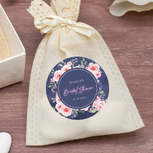 Lebhaftes rosafarbenes und Lila Neonfarben-Brautpa Runder Aufkleber