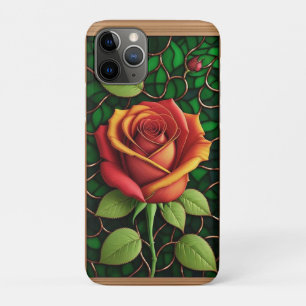 Lebhaftes Rot- und Gelbrosendesign Case-Mate iPhone Hülle
