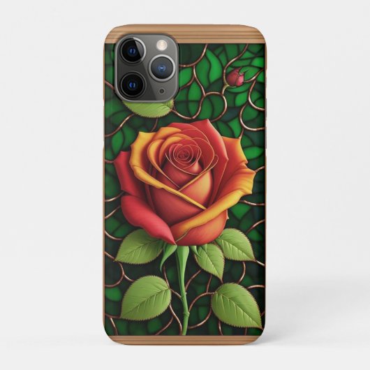 Lebhaftes Rot- und Gelbrosendesign Case-Mate iPhone Hülle (Rückseite)