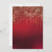 Lebhaftes Rot- und Goldblatt ELEGANT WEDDING Einladung (Rückseite)