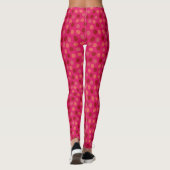 Lebhaftes Rot und Ruby Red Polka Dot Pattern Leggings (Rückseite)