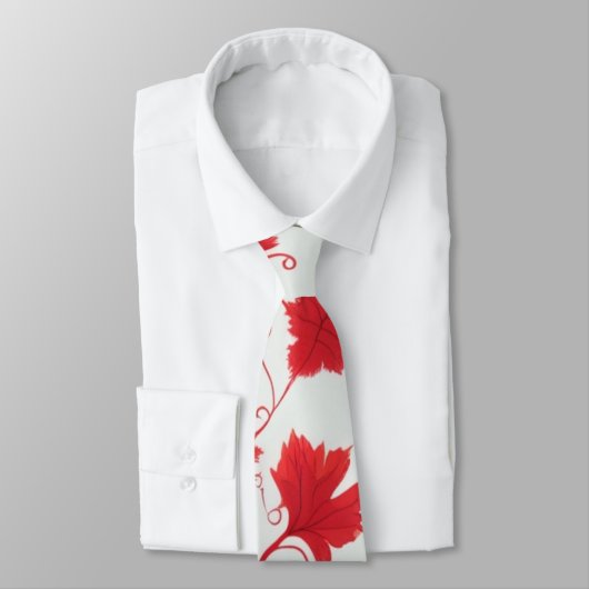 Lebhaftes rotes Ahornleaf-Muster Krawatte (Gebunden)