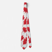 Lebhaftes rotes Ahornleaf-Muster Krawatte (Vorderseite)