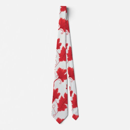 Lebhaftes rotes Ahornleaf-Muster Krawatte (Vorderseite)