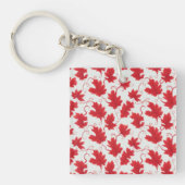 Lebhaftes rotes Ahornleaf-Muster Schlüsselanhänger (Vorderseite)