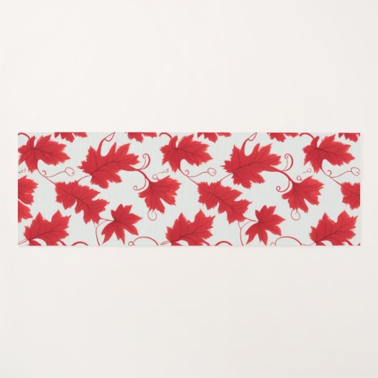 Lebhaftes rotes Ahornleaf-Muster Yogamatte (Vorderseite (Horizontal))