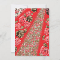 Lebhaftes rotes Gewebe, mit viel Blumen und