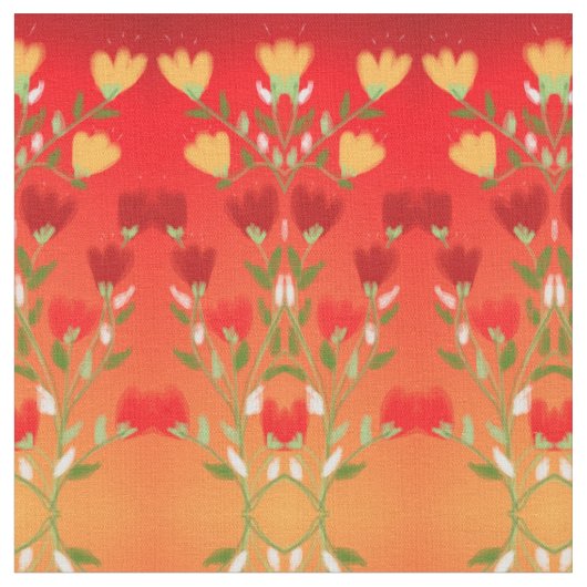 Lebhaftes rotes Gold mit Grün Stoff (Nahaufnahme)