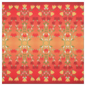 Lebhaftes rotes Gold mit Grün Stoff (Muster)