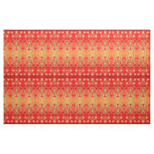 Lebhaftes rotes Gold mit Grün Stoff (Fat Quarter (45,7 x 55,9 cm))