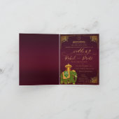 Lebhaftes rotes Gold mit Lord Ganesh Indian Weddin Einladung (Innenseite)