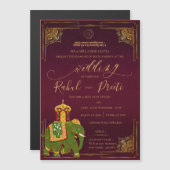 Lebhaftes rotes Gold mit Lord Ganesh Indian Weddin Magneteinladung (Vorne/Hinten)