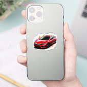 Lebhaftes rotes, modernes Auto Aufkleber (Telefon)