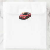 Lebhaftes rotes, modernes Auto Quadratischer Aufkleber (Tasche)