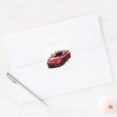Lebhaftes rotes, modernes Auto Quadratischer Aufkleber (Umschlag)